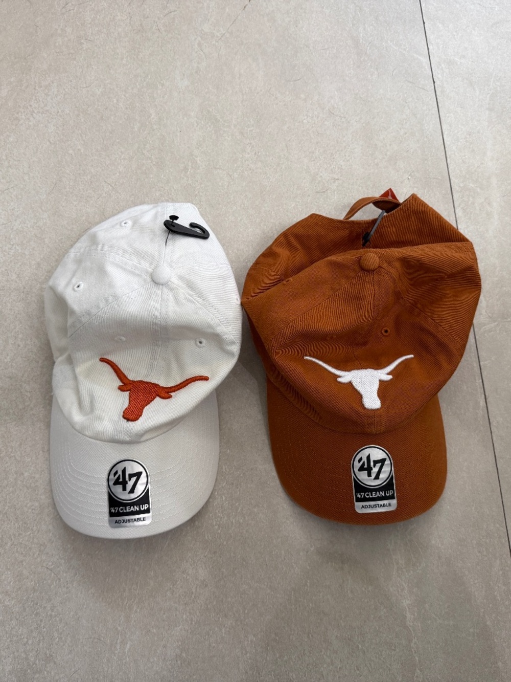 Texas Longhorn Baseball Caps - Orange and White Pair